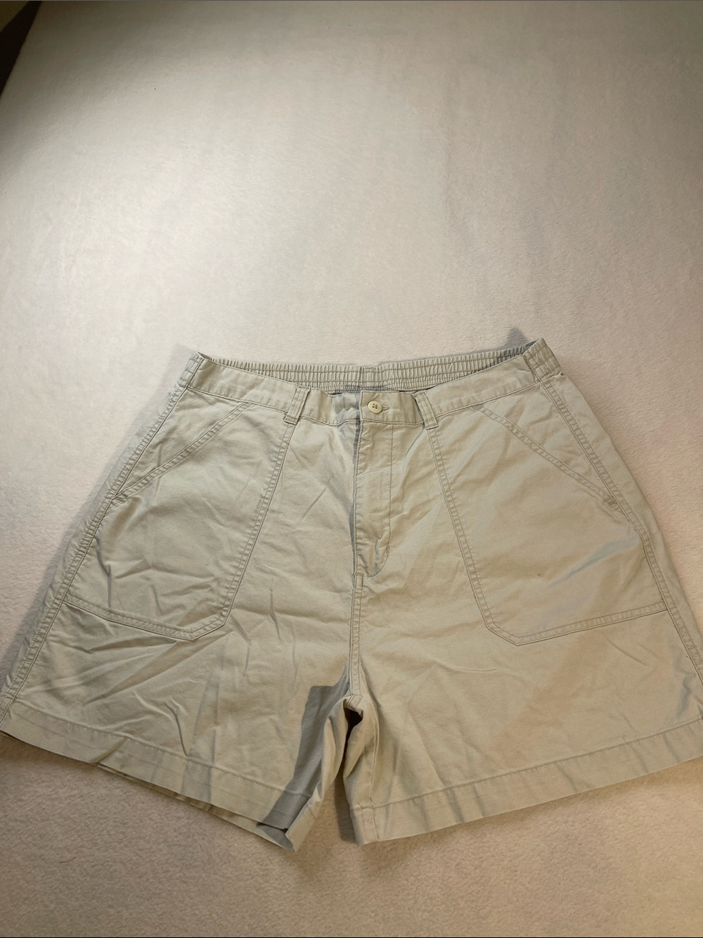 PACIFIC BEACH Men's Casual Cotton Shorts - Light Beige SIZE M